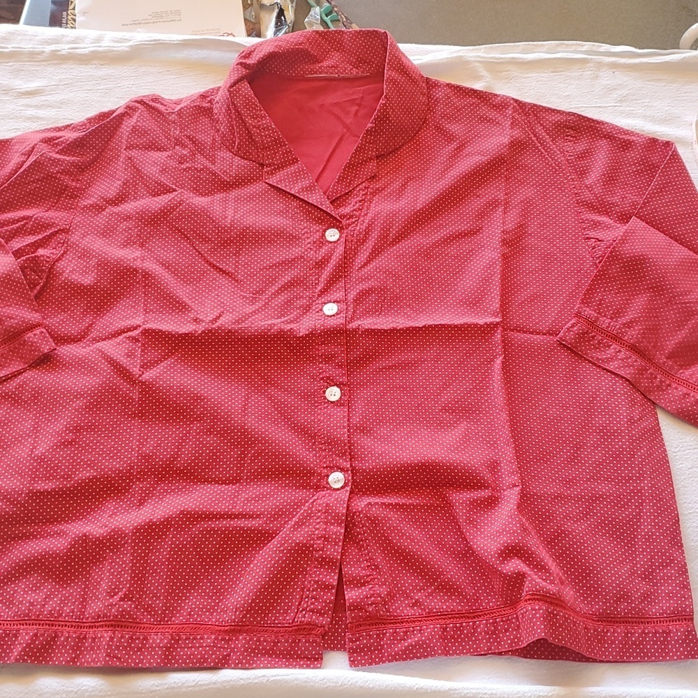 Vintage Mixit 2pc. Red‎ with White Dots Sz. L Pajama Set